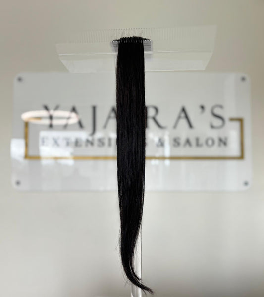 Tape-in #1B Negro Natural Hair Extensions - 22”